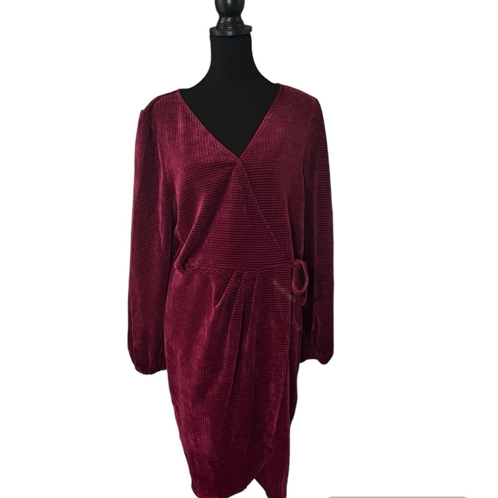 Simplee Women's Long Sleeve Wrap Semi Formal Mini Dress